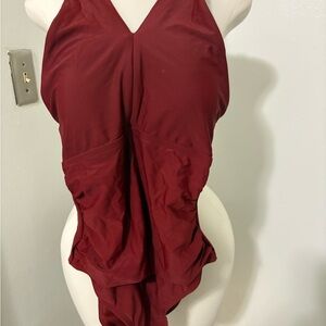 Elegant Red One-Piece Swimsuit